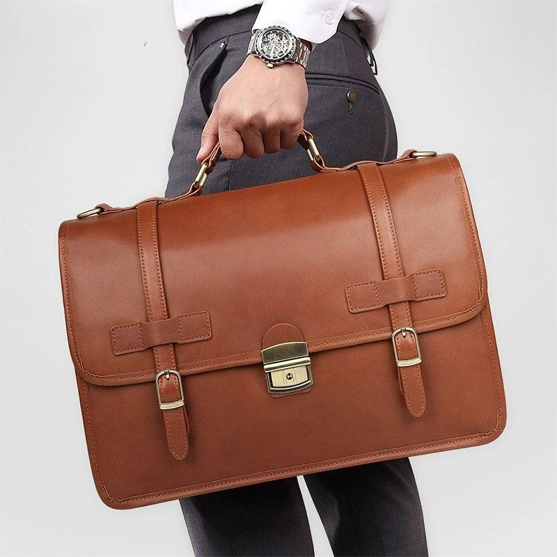 The first layer of cowhide goes out, the new British style briefcase, genuine leather, exquisite business mad horse leather