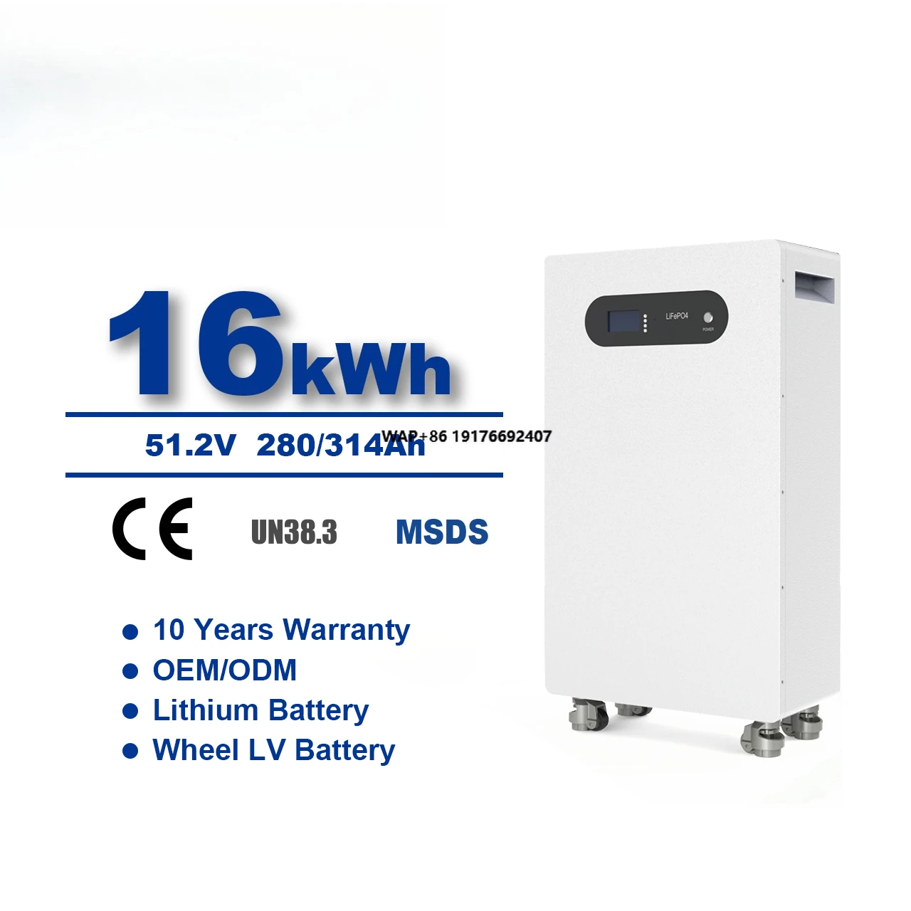 

Koodsun High Efficiency 51.2V 314ah Lithium Ion Battery 16kwh Solar Energy Batteries for Home Use