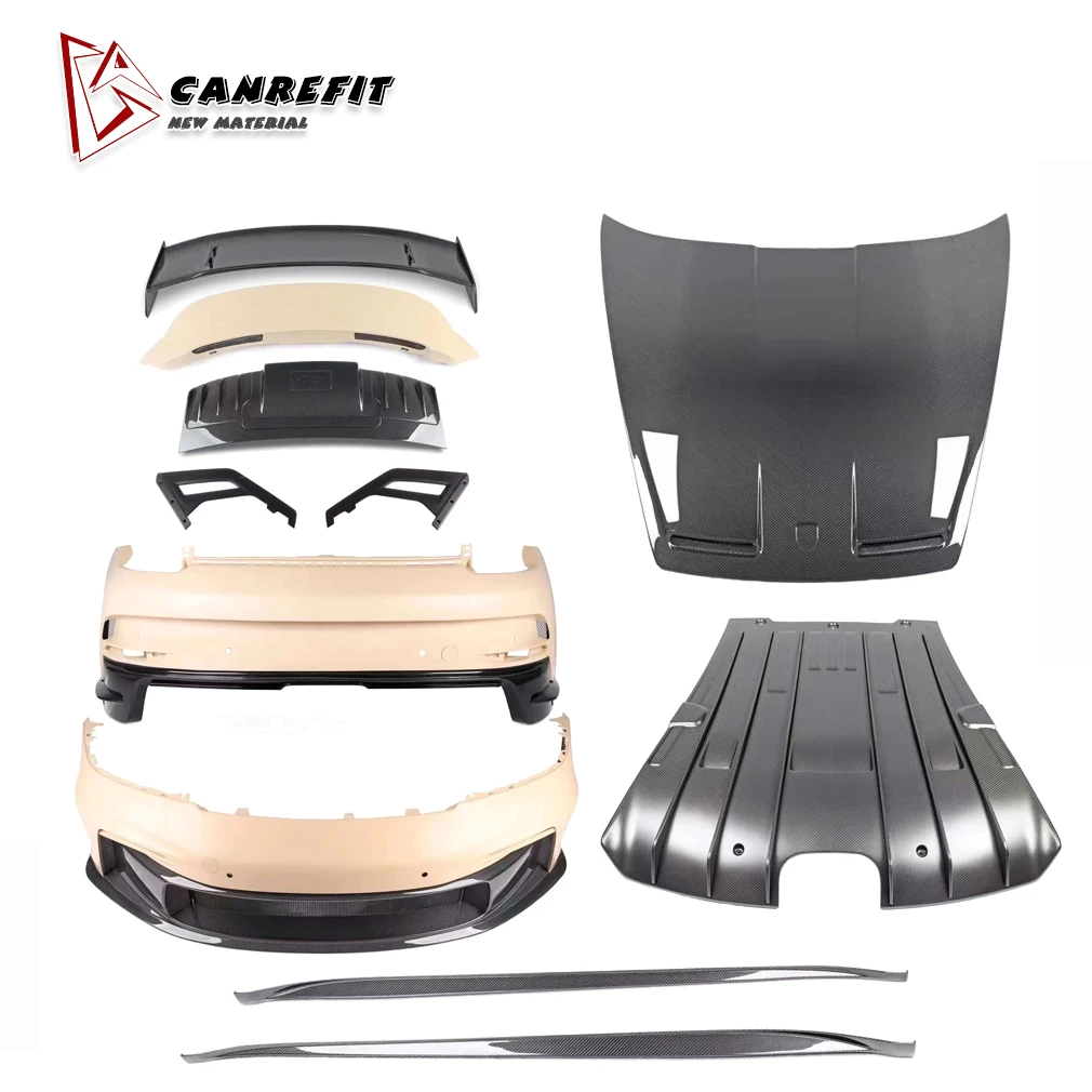 Gt-3 for prepreg carbon fiber mixed glass fiber front bumper rear spoiler body kit for Porsche 911 992 body kit hood