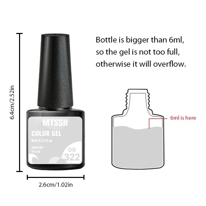 Mtssii 6Pcs/Set Milkely White Glitter Gel Nail Polish Peach Pink Color Semi Permanent Nail Art Gel Vernish For Manicure Kits