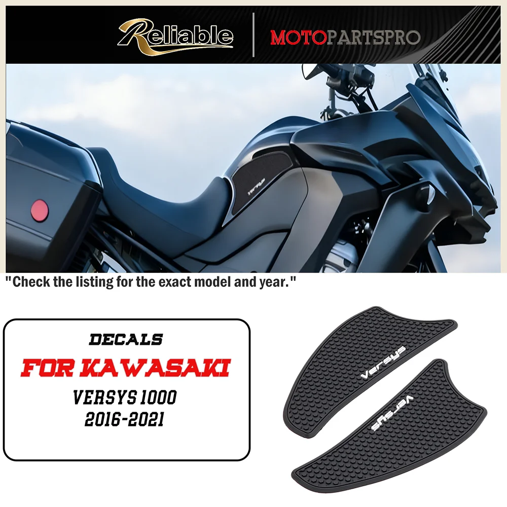 Untuk Kawasaki 2016 - 2021 New Versys 1000 Versys1000 VERSYS 1000 NEW Stiker Tangki Bahan Bakar Samping Anti Selip untuk Sepeda Motor Bantalan Tahan Air