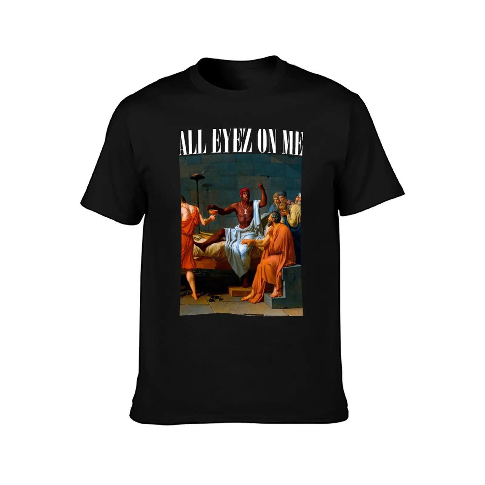 Tupac in Renaissance Painting by Aristotle T-Shirt Large Size Breathable Tee