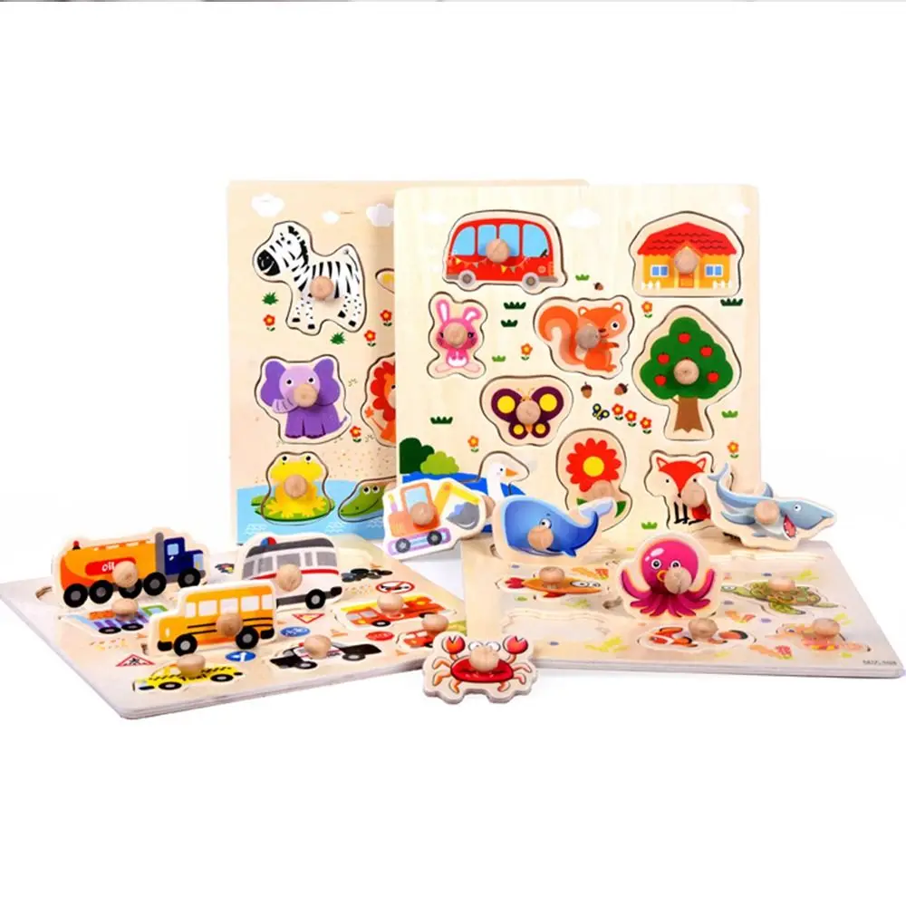 3D Puzzle Holz Kinder Puzzle Kognitive Kleine Größe Peg Puzzles Fahrzeug Cartoon Kleinkind Vorschule Pädagogisches Spielzeug Frühe Entwicklung