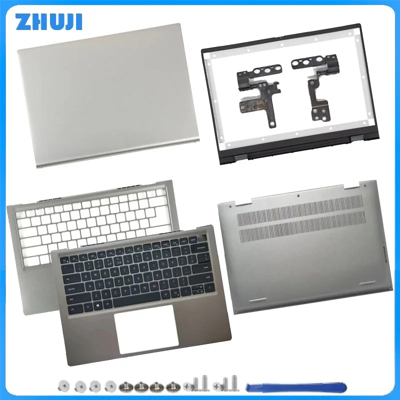 

For Inspiron 14 5410 5415 5418 New Laptop LCD Back Cover Front Bezel Hinge keyboard Palmrest Bottom Case 0CYT45 6M9P Silver