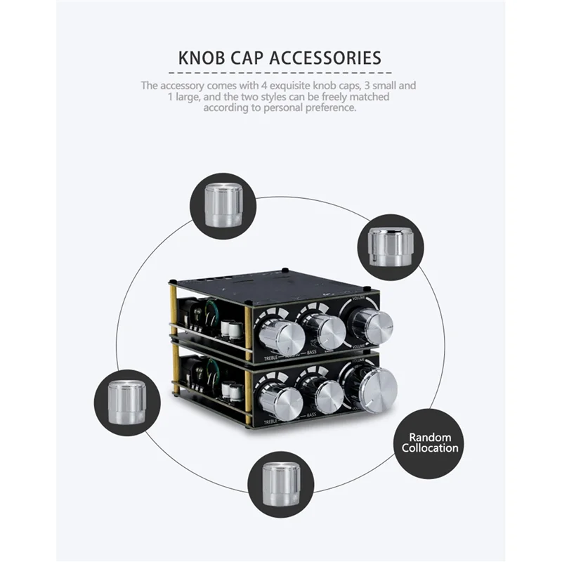 ABZW Bluetooth 5.0 100W + 100W ซับวูฟเฟอร์เครื่องขยายเสียง 2.1 Channel Class D Home Audio สเตอริโอ Equalizer Amp XY-T100L