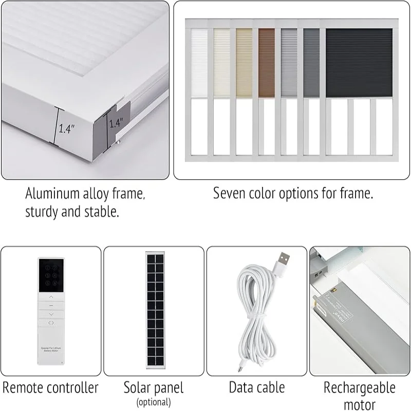 Benutzerdefinierte Fensterjalousien reduzieren Lärm und halten warm. Integrieren Sie die intelligente Steuerung. Motorisierte Oberlicht-Zelljalousien für Fenster