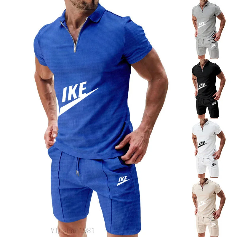 Conjunto de ropa deportiva informal de verano para hombre, camiseta de manga corta de secado rápido y pantalones cortos para correr, ropa barata de