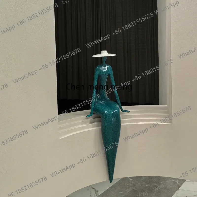 N138  Character sitting ornament Sales office Entrance Living room TV cabinet Italian minimalist sculpture soft decoration