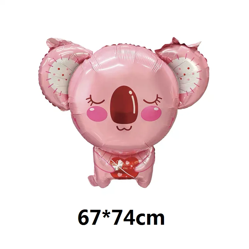 Cartoon Animal Balloon for Birthday Party Decoration, Aluminum Film, Pink Koala Balloon