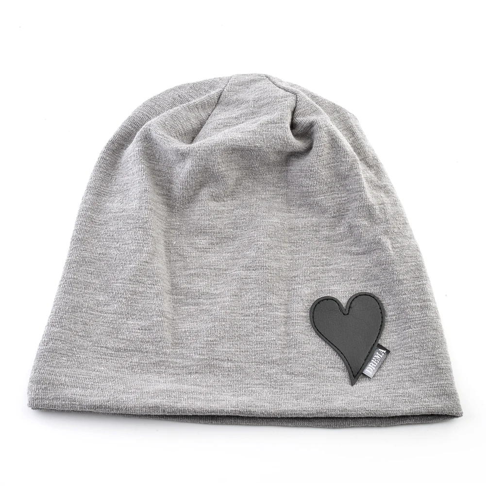 Fashion Beanie With Heart-shaped Logo Women\'s Solid Color Bonnet Hat Spring Summer Thin Casual Skullies Beanies Men Hip Hop Hat