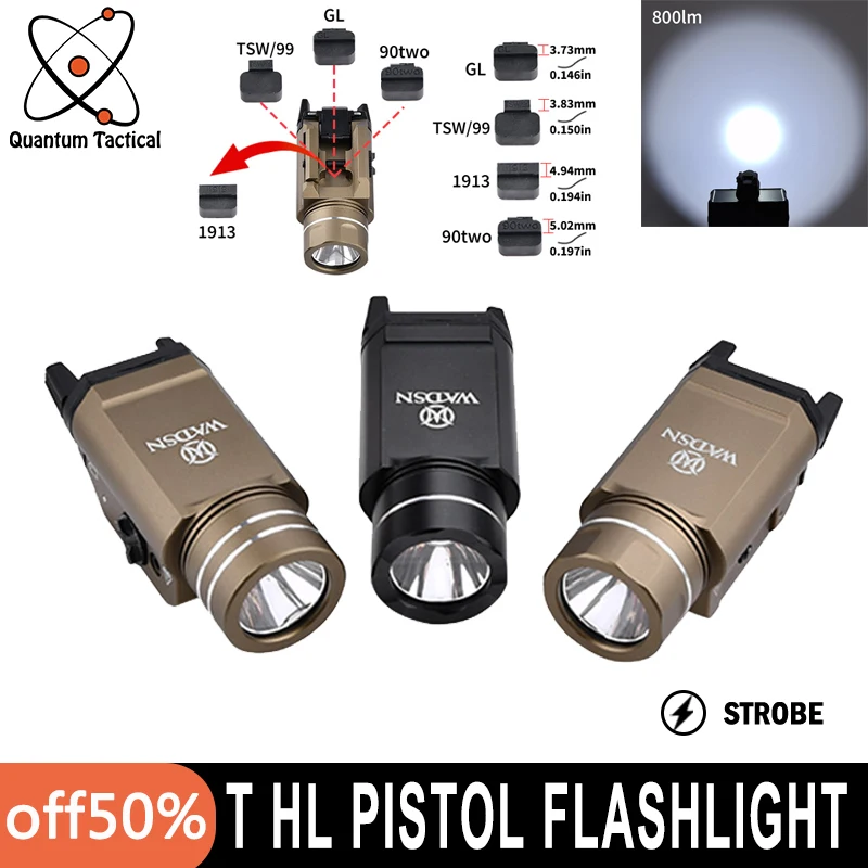 Wadsn Metal T HL Hunting Light 800Lumens High Power Hanging Pisto Flashlight Strobe LED Lights Constant On Spotlight For G 17 19