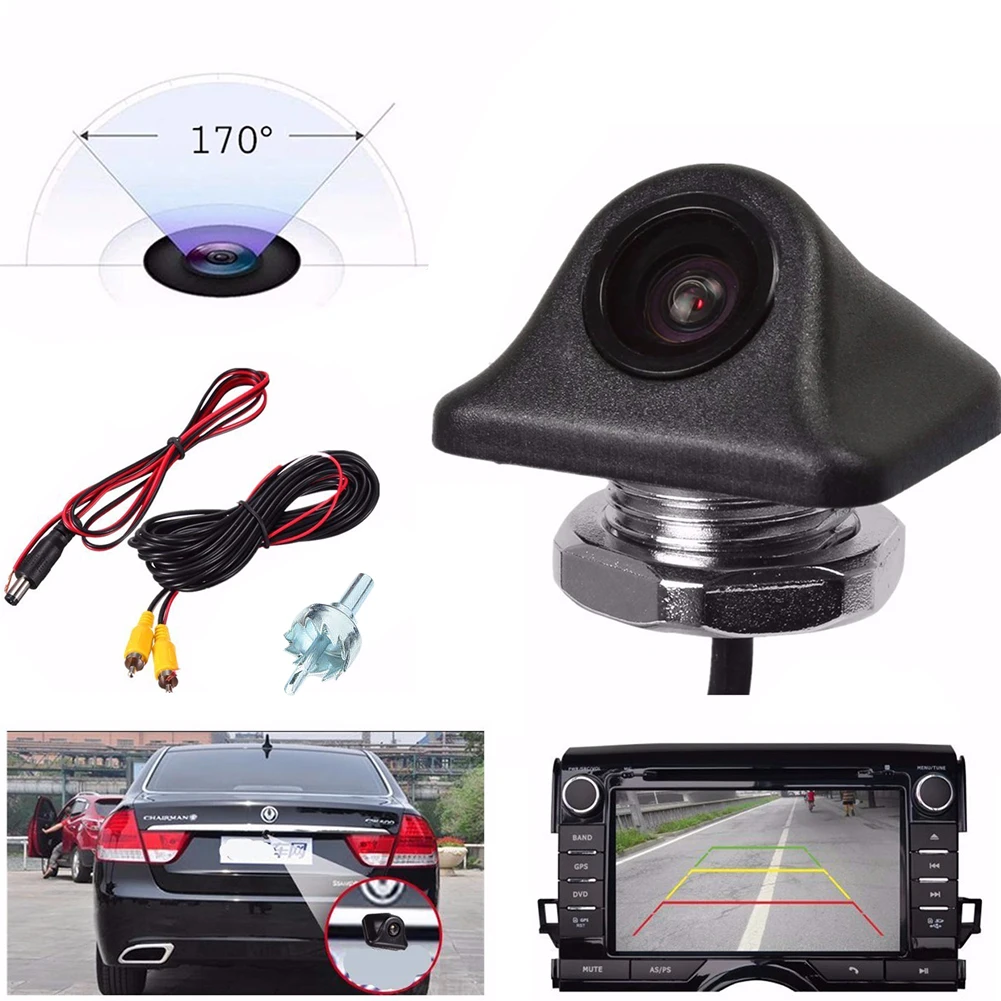 Car Rear View Camera 12V HD Night Vision Reversing Automatic Parking Monitor CCD Waterproof Wide Angle Car Parking Accessories