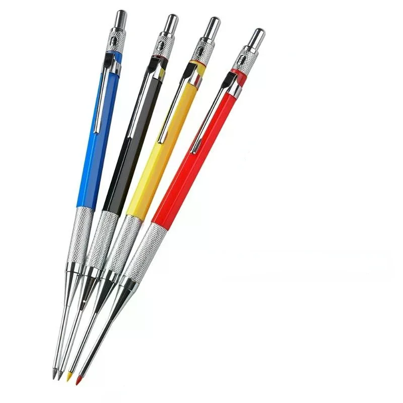 Professional Long Mouth Design Deep Hole Metal 2.0mm Woodworking Mechanical Pencil Woodworking Marker Pen Black Blue Red Yellow