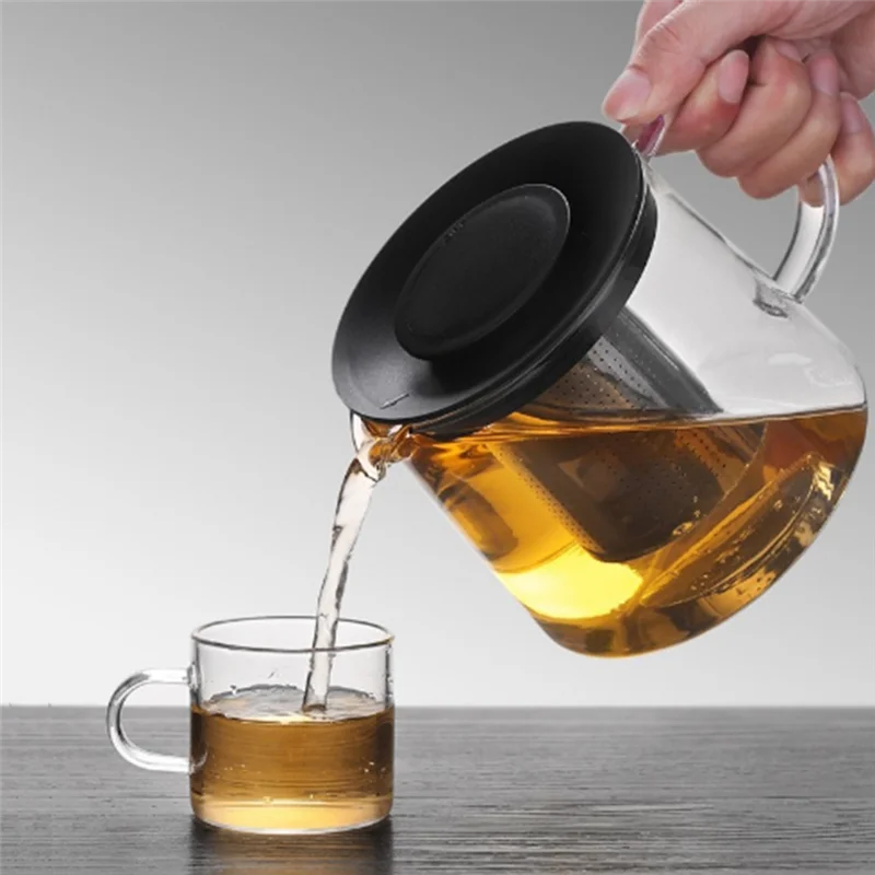 TKOH-Safe Glass Teapot With Infuser-1000Ml/33 OZ Tea Kettle For Blooming Tea Loose Premium Tea Maker Coffee Pot 1000Ml