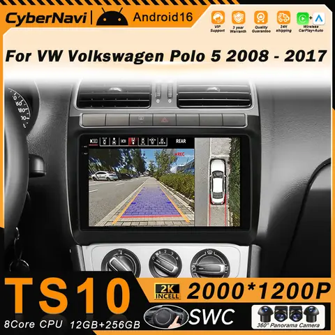 Carplay Android Radio For VW Volkswagen POLO 5 sedan 2008-2020 Auto Car Multimedia GPS Autoradio AI Voice Navigation No 2din DVD