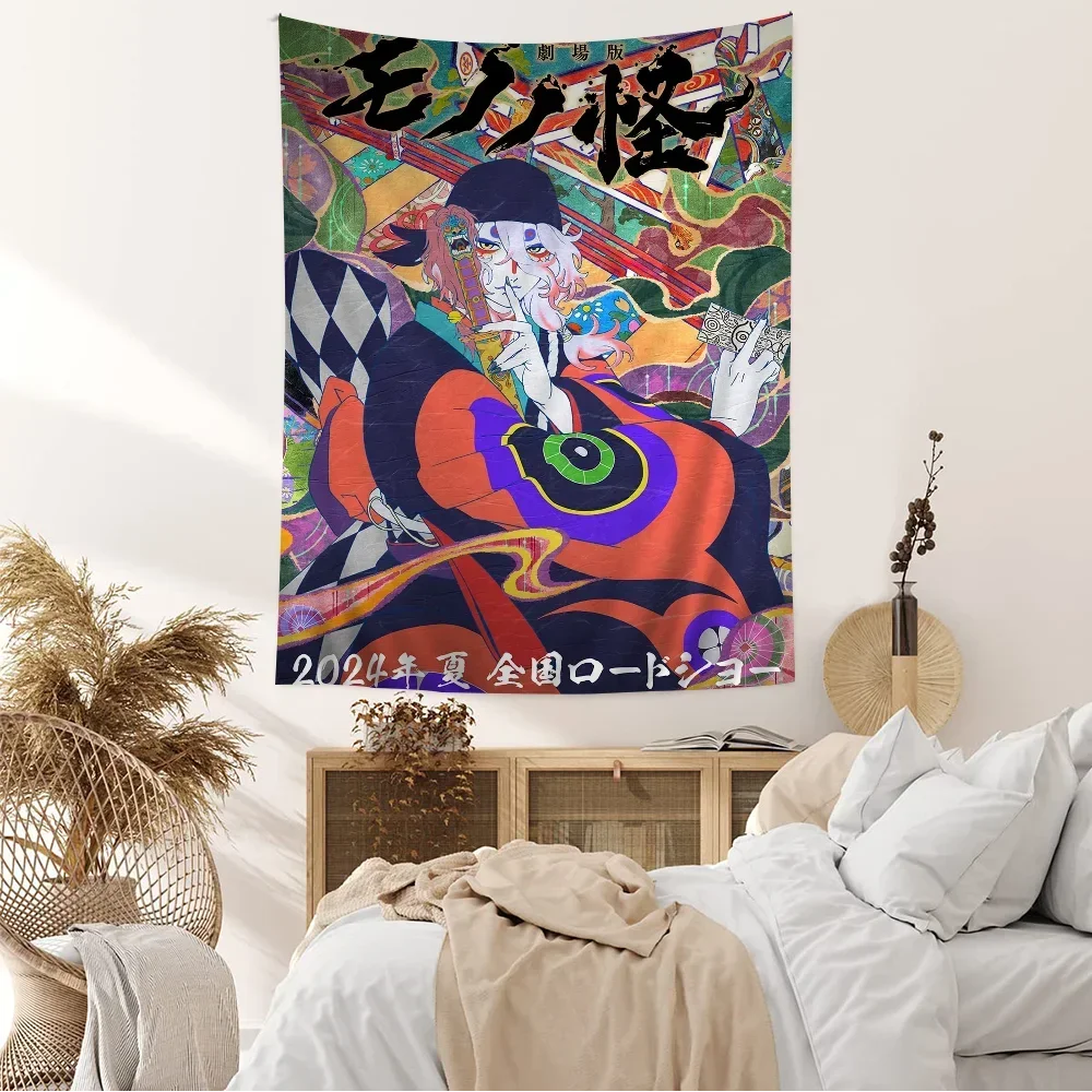 Mononoke Kusuriuri Anime Tapestry Indian Buddha Wall Decoration Witchcraft Bohemian Hippie Wall Hanging Sheets