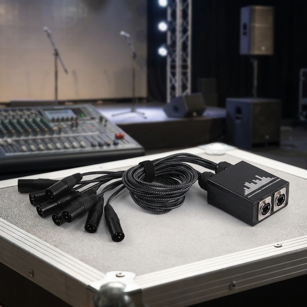 8-Channel XLR Over-Ethernet Extender, 8-CH XLR to 2x STP CAT6 RJ45 EtherCon for Stage, Sound, Lighting and Recording Studio