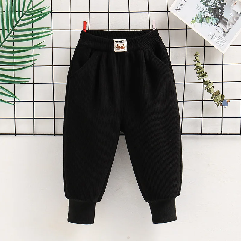 Boys Casual Pants Long Trousers Cotton 2024 Velvet Spring Autumn Baby's Kids Pants High Quality Children's Clothing