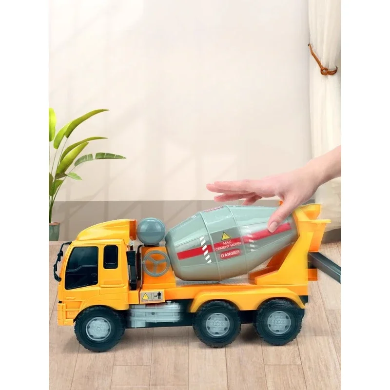 Giant children's cement  mixer truck, large concrete  tanker truck, super large engineering toy car, boy