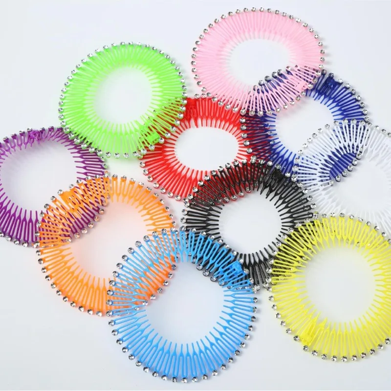 

3PCS/ Stretch Plastic Comb Headband Flexible Circular Combs for Hair Ornaments and Wraps for Women and Girls