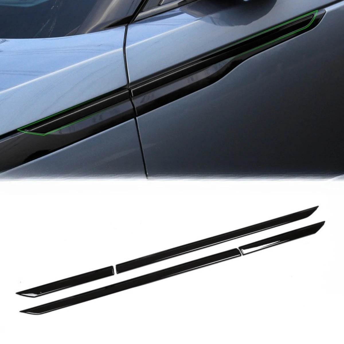 For Body Leaf Panel Decorative Strip Side Label Engine Hood Air Outlet Patch Car Modification Parts Patch