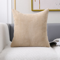Soft Solid Short Plush Velvet Cushion Cover Ivory Navy Orange Green Grey Red Tan Pink White Pillow Case for Home Decration 45x45