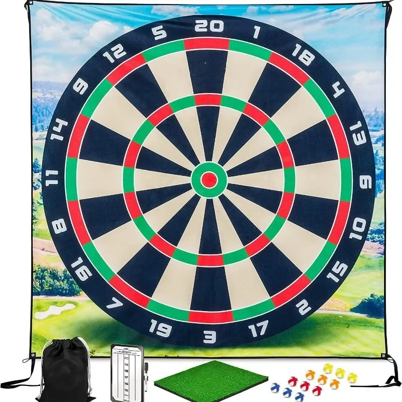 Golf Game Set Golf Chipping Game Set with Dart Pattern Mat 16 Balls for Indoor Outdoor Training Fun Golf Skills Props for Office