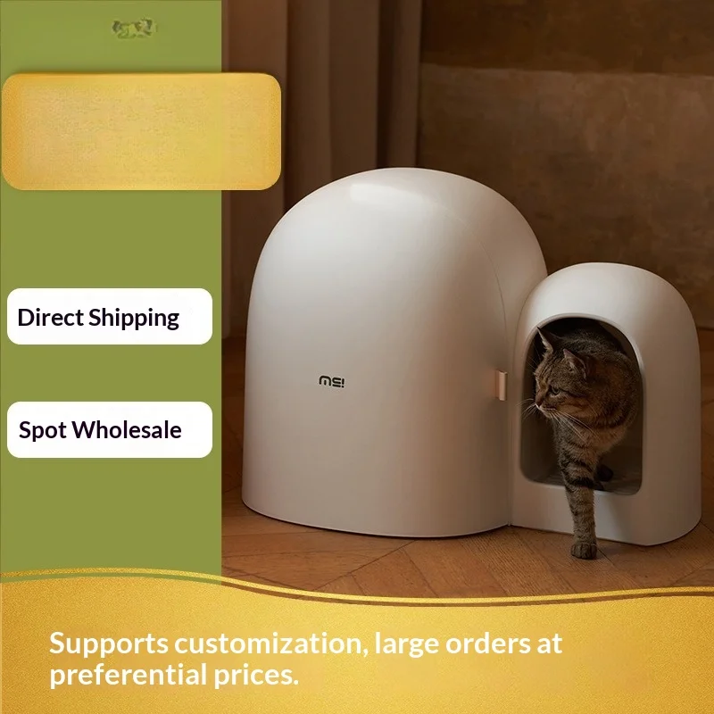 Caja de arena para gatos extra grande Mochi con túnel y control olores - imagen 3
