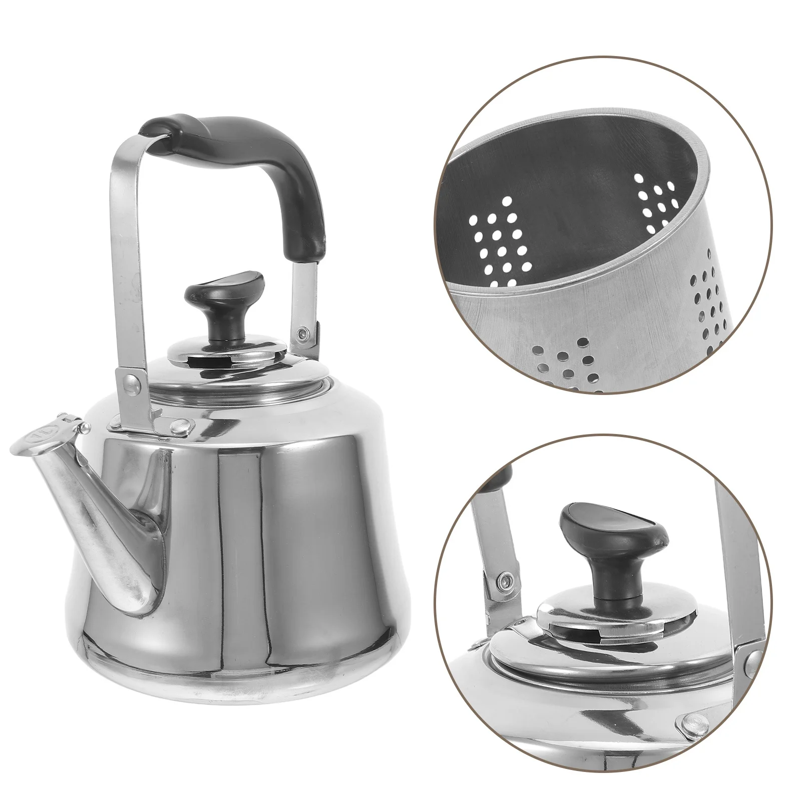 

Whistling Tea Kettle Stainless Steel Boiling Water Pot Auto Sounding For Induction Cooker Gas Stove Home Camping Kitchen