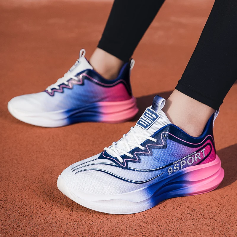 Sepatu Lari Pria Sepatu Kasual Nyaman Anti Selip Jaring Udara Pria Sepatu Jalan Pria Bersirkulasi Olahraga Bertali