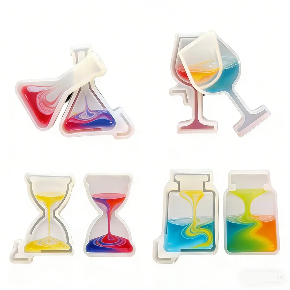 Quicksand perfume reagent glass hourglass Silicone Mold Jewelry Making DIY Tool UV Epoxy Resin Molds Dried Flower Resin view 2