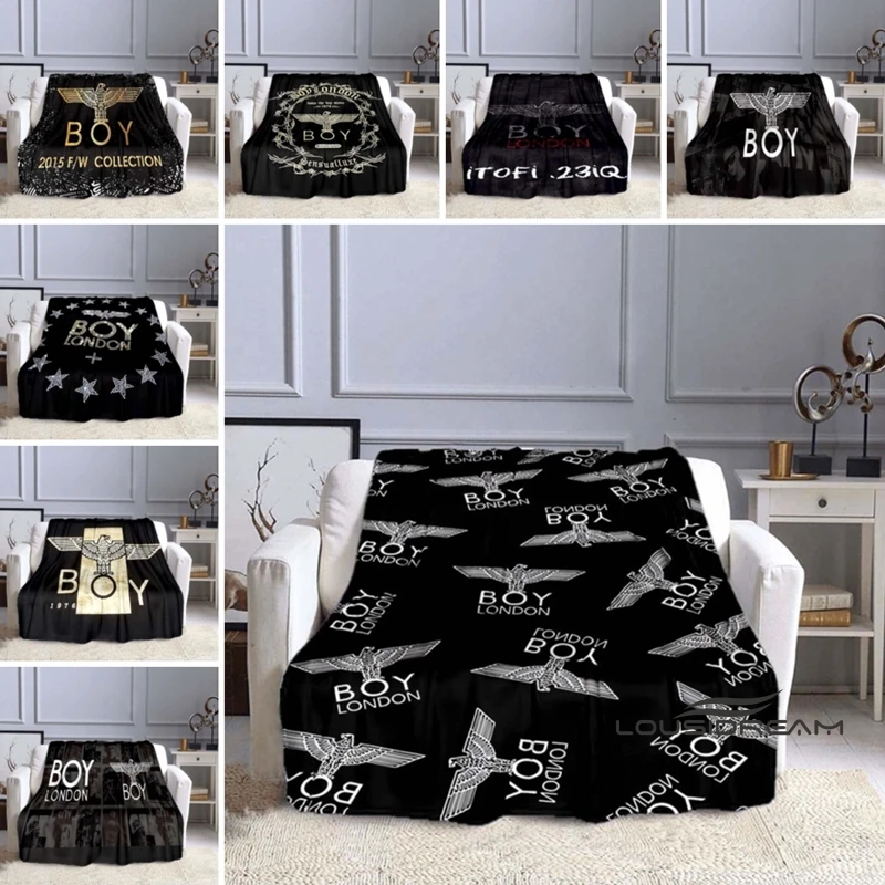 Customizable 3D printingBritish streetwear brand B-BOY LONDON eagle logo flannel printed blanket punk sofa decorative blanket be