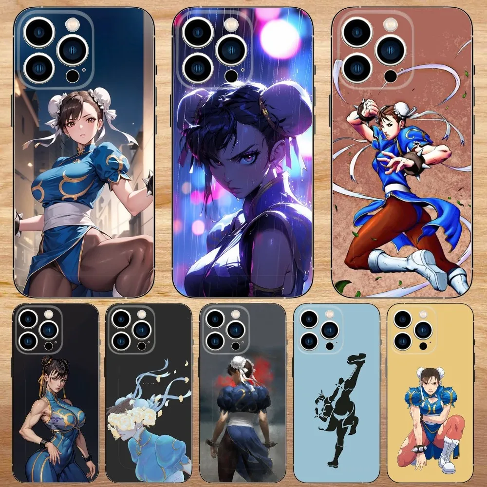 Chun-Li Game S-Street-F-fighters Phone Case For iPhone15,14,13,12,11,Pro,Max,Plus,Mini,X,XS,XR,8,7,6,S,Plus,SE Soft Black Case