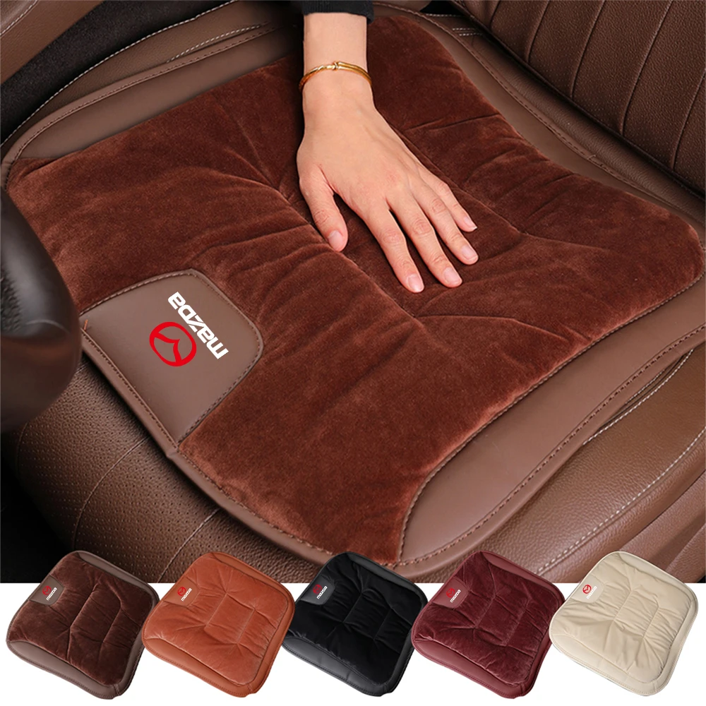 Flannel Car Seat Cushion Winter Warm Anti Slip Rear Seat Breathable Pad For Mazda 2 3 5 6 MS Atenza Axela CX-5 CX-3 CX-4 RX7 323