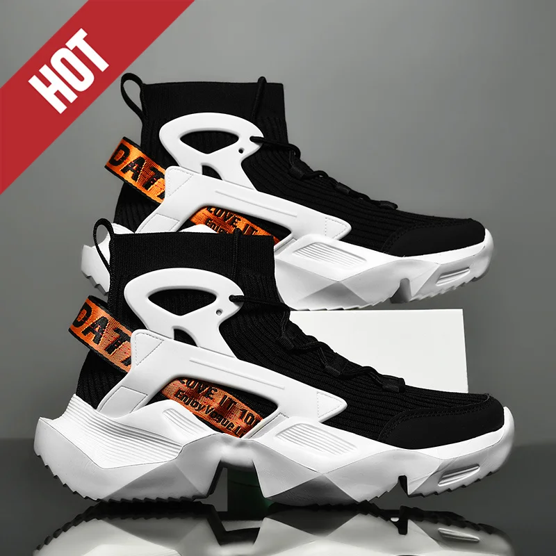 

Кроссовки, повседневные высокие мужские спортивные теннисные ботильоны, дышащие легкие мужские удобные спортивные нескользящие носки, кроссовки