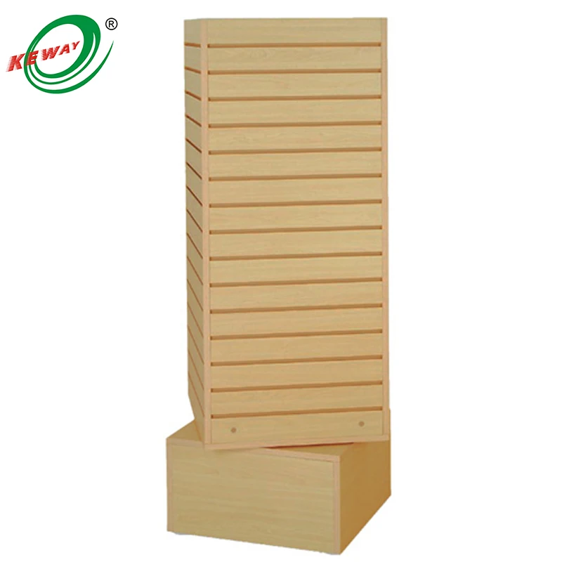 

Custom. High Quality MDF Slatwall Panel Rotate Display Stand For Store