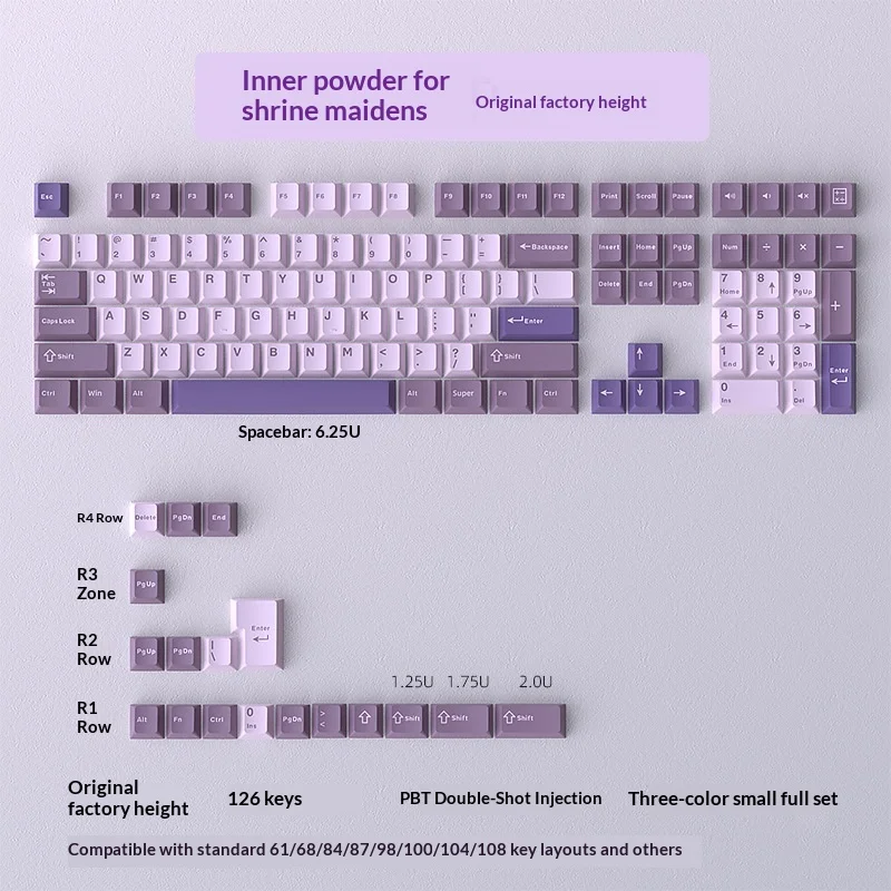 Mechanical keyboard keycap PBT material 128 key small full set original height