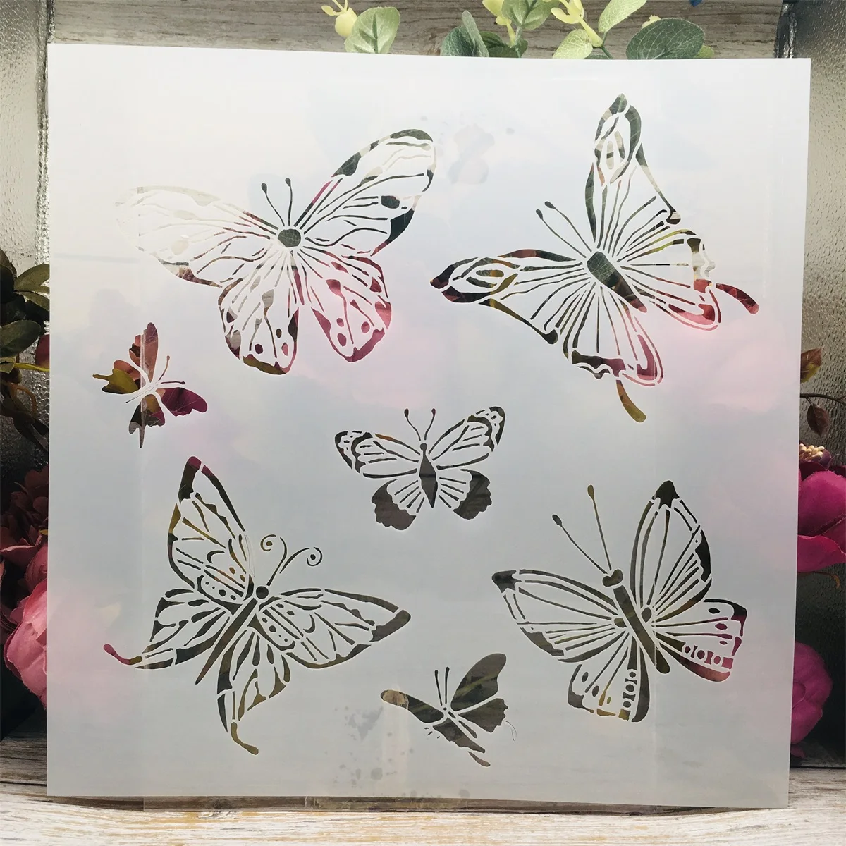 30*30cm Mandala motyle DIY Layering szablony malowanie ścian kolorowanka szablony do albumu szablon do dekoracji