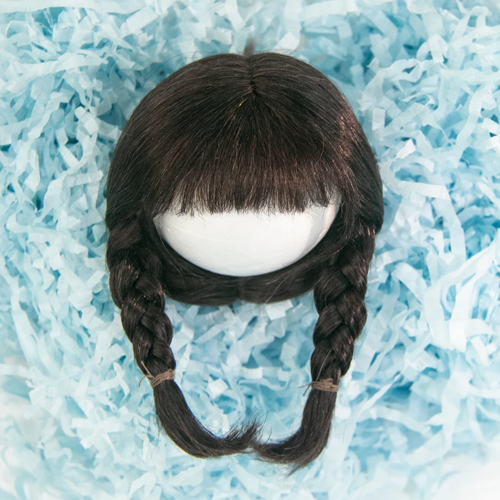 

1/6BJD Парик Челка Конский Хвост Вьющийся Мягкий Мохеровый Парик Косы Подходит для 30 см DD SD Кукла Парик Игрушечные Аксессуары Волосы 6-7 дюймов