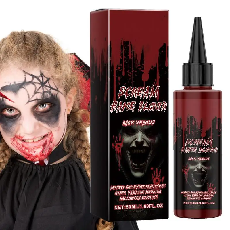 Fake Blood Dripping Realistic Washable Stage Prank Theatrical Vampires Funny Horror Festival Parties for Cosplay Props