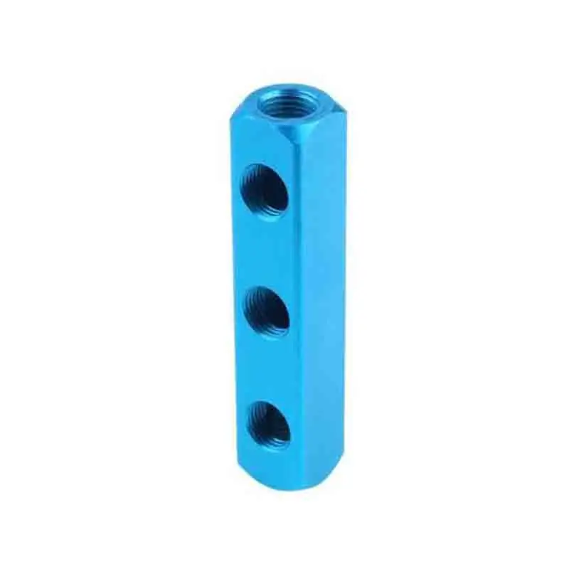 Customized Aluminum Alloy Gas Distribution Block Multi Pipeline Gas Distribution And Exhaust Pipe Connectors Cnc Machining