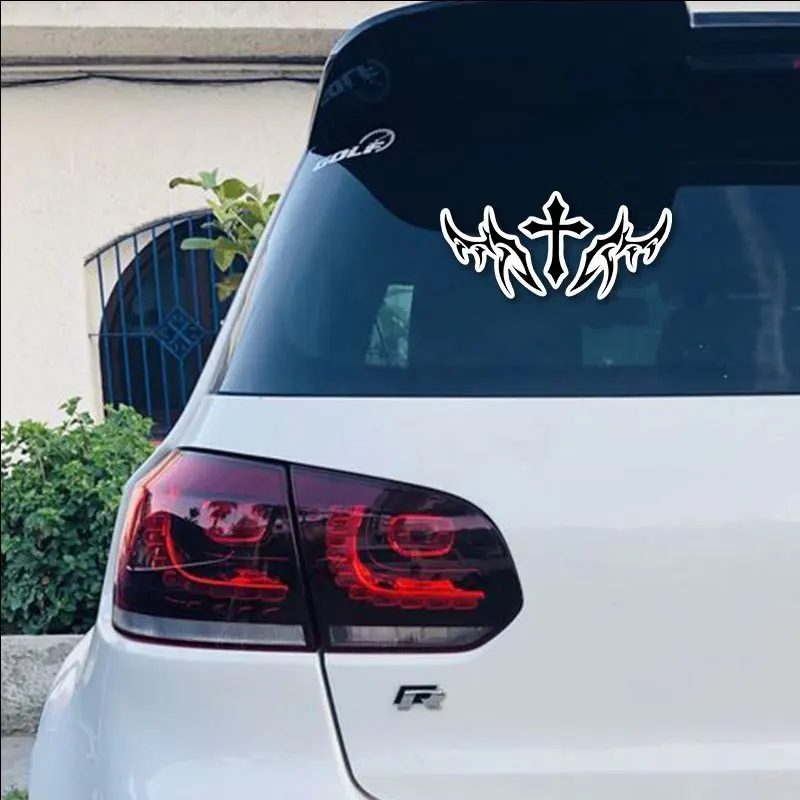 

Residue-Free for Truck Motorcycle Laptop Hard Hat1Pc Gothic Tribal Cross Sticker Waterproof Matte Vinyl Decal