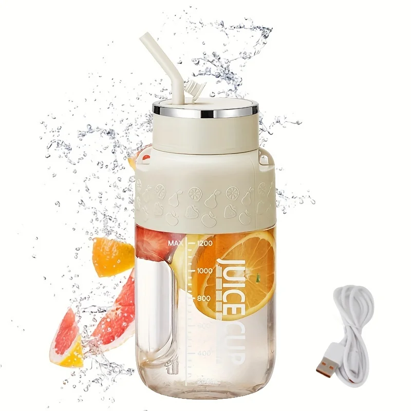 

Электрическая соковыжималка для фруктов, 1200 мл, 14 лезвий, портативная домашняя USB перезаряжаемая спортивная бутылка, чашка для сока, миксер для коктейлей и смузи