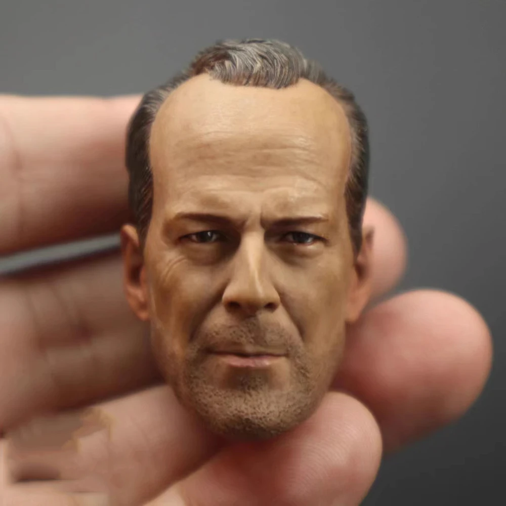 1/6 Tough Guy Bruce Male Head Sculpture Carving Toys Model For 12