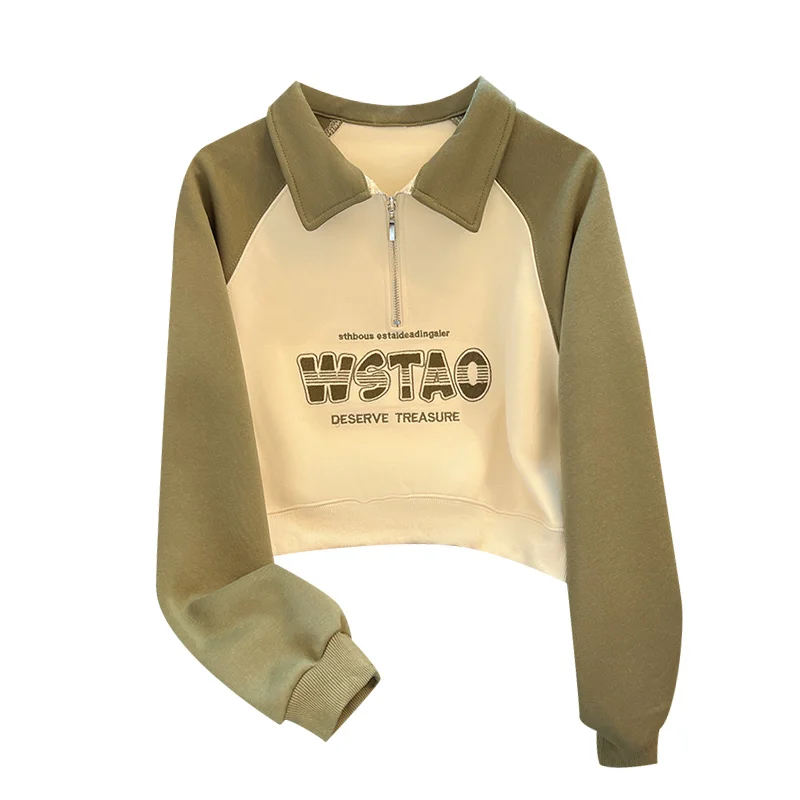 American sle f zip hoodie feminino ort primavera outono jaet 2025 novo design cor solta blo topo coreano sle commute