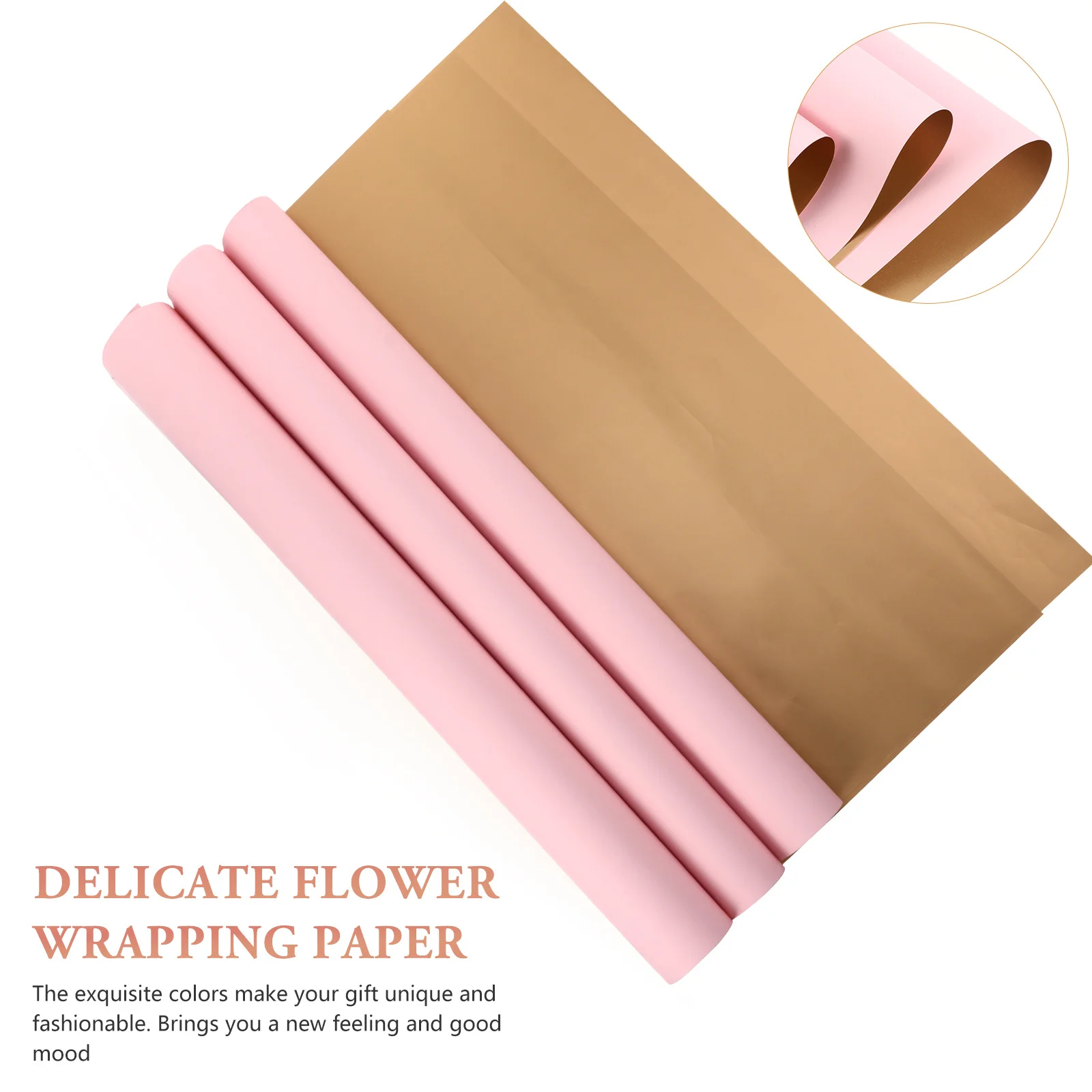 20 Stück wasserfestes, fließendes, goldfarbenes, doppelseitiges Geschenkpapier für Blumenstrauß, Geschenkverpackungspapier, DIY-Wraps, Blumenverpackungen