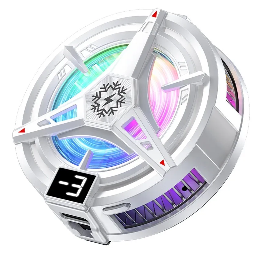 

Semiconductor Phone Cooler 5V3A Powerful Cooling Magnetic and Clip 2-in-1 Digital Display for Gaming Live Broadcast