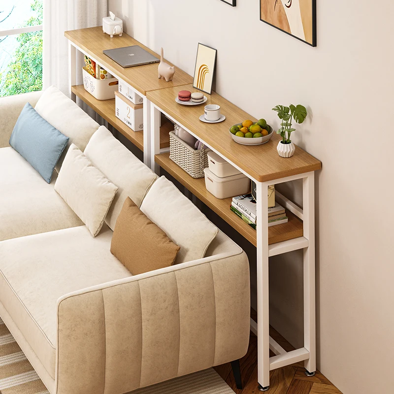 

Shelf behind the sofa in the living room long cabinet at end of bed against wall narrow crevice cabinet by bed