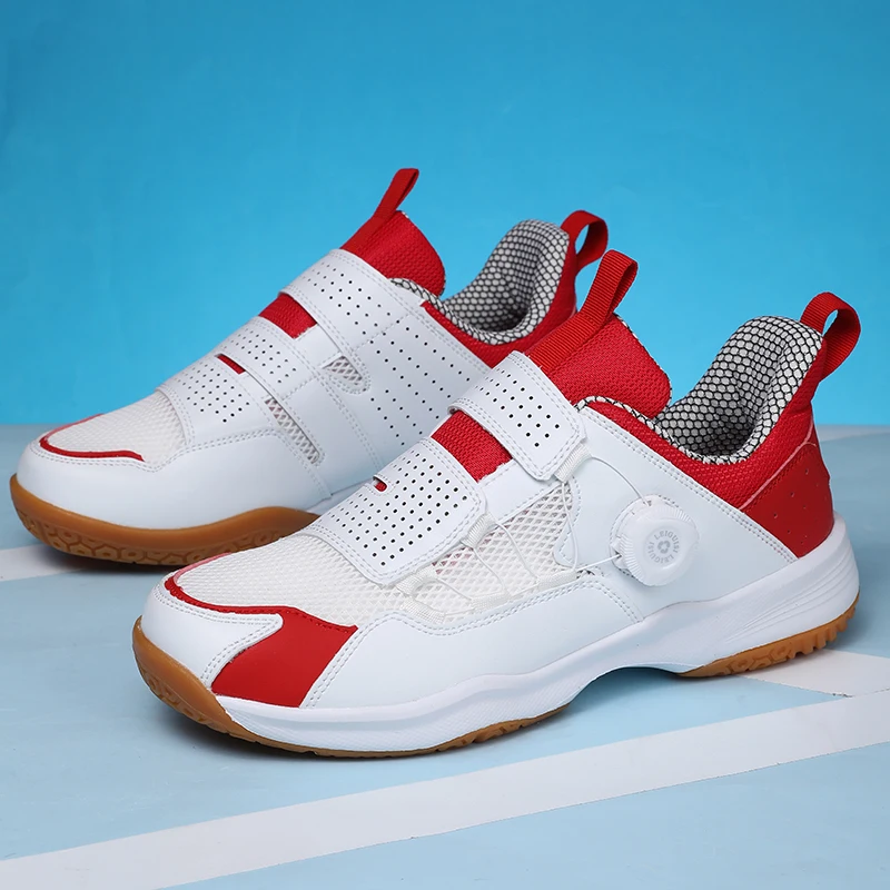 

Professional Badminton Shoes Men Women Rotary Buckle Table Tennis Sneakers Unisex Mesh Breathable Non-slip Men's Tennis Shoes