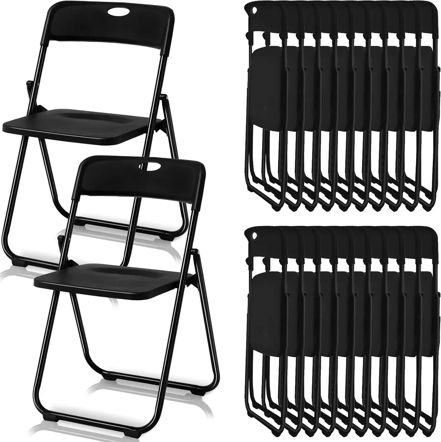 

20 Pcs Plastic Folding Chair Steel Folding Dining Chairs Folding Chairs Bulk Fold up Event Chair Portable Commercial Chair